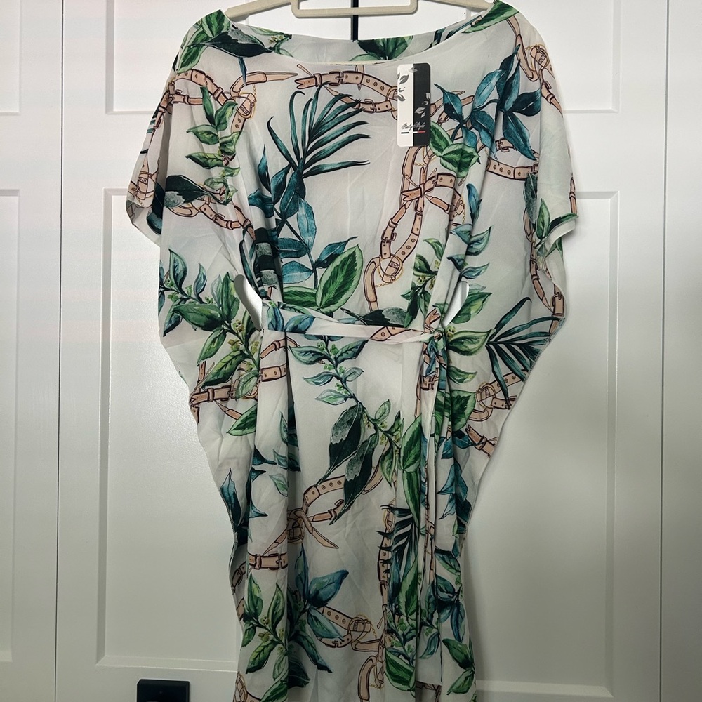 Floral and Chain Print Sheer Dress